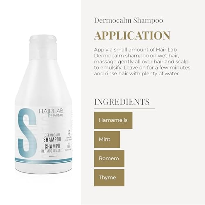 SALERM - Shampoo for Sensitive Scalp - Soothing Shampoo Hair Lab - 300 ml - with Witch Hazel, Rosemary, Mint, and Thyme - Gentle and Delicate Cleansing - Paraben-Free - Image 4