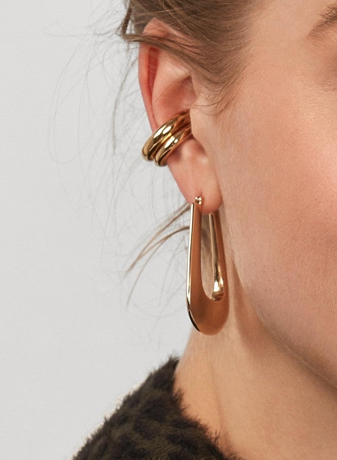 Cicod Ear Cuff Earrings for Women No Piercing Chunky Gold Ear Cuffs Helix Cartilage Clip On Wrap Earring Adjustable Ear Cuffs Jewelry for Women (2S) - Image 3