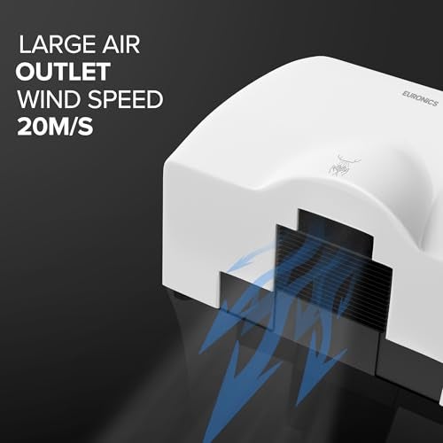Euronics® EH04 Automatic Hand Dryer for Bathroom & Office | Commercial Wall Mounted Hand Dryer Machine | Touchless, Energy Efficient, ABS Plastic, Waterproof & Durable | ISI & BIS Certified - Image 5