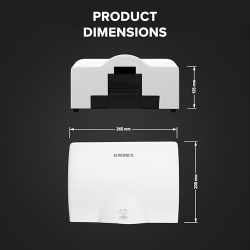 Euronics® EH04 Automatic Hand Dryer for Bathroom & Office | Commercial Wall Mounted Hand Dryer Machine | Touchless, Energy Efficient, ABS Plastic, Waterproof & Durable | ISI & BIS Certified - Image 4