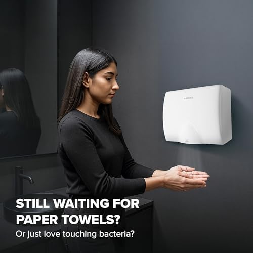 Euronics® EH04 Automatic Hand Dryer for Bathroom & Office | Commercial Wall Mounted Hand Dryer Machine | Touchless, Energy Efficient, ABS Plastic, Waterproof & Durable | ISI & BIS Certified - Image 2