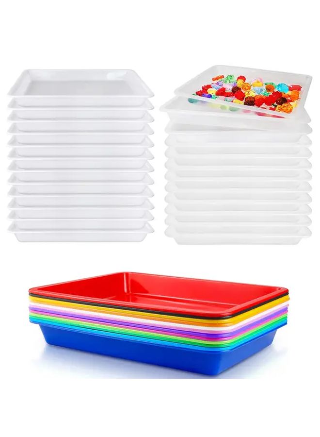 White Durable Plastic Art Trays 11x8.3x1.2 Inch for Craft Storage - Image 1