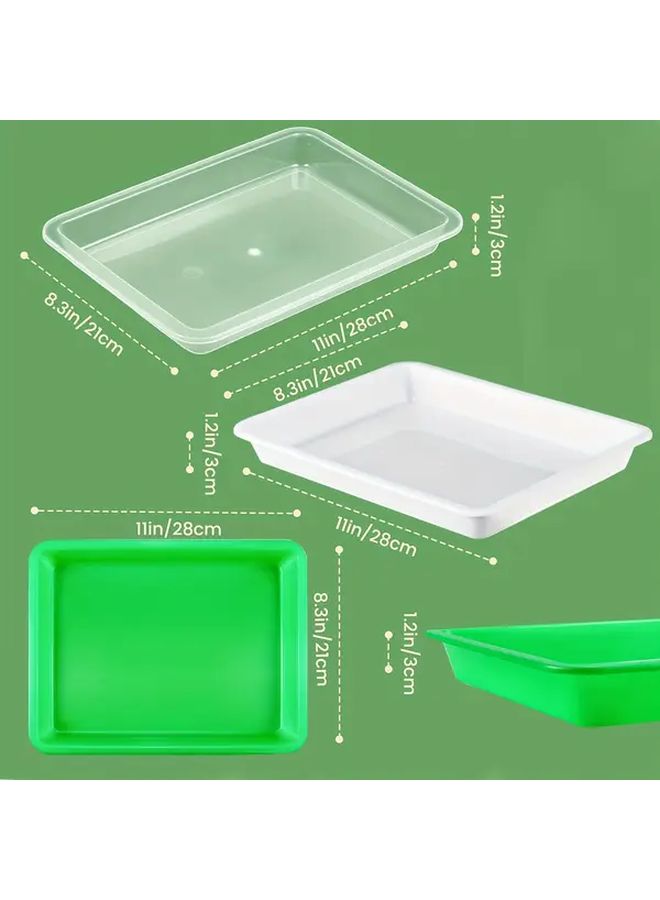 White Durable Plastic Art Trays 11x8.3x1.2 Inch for Craft Storage - Image 4