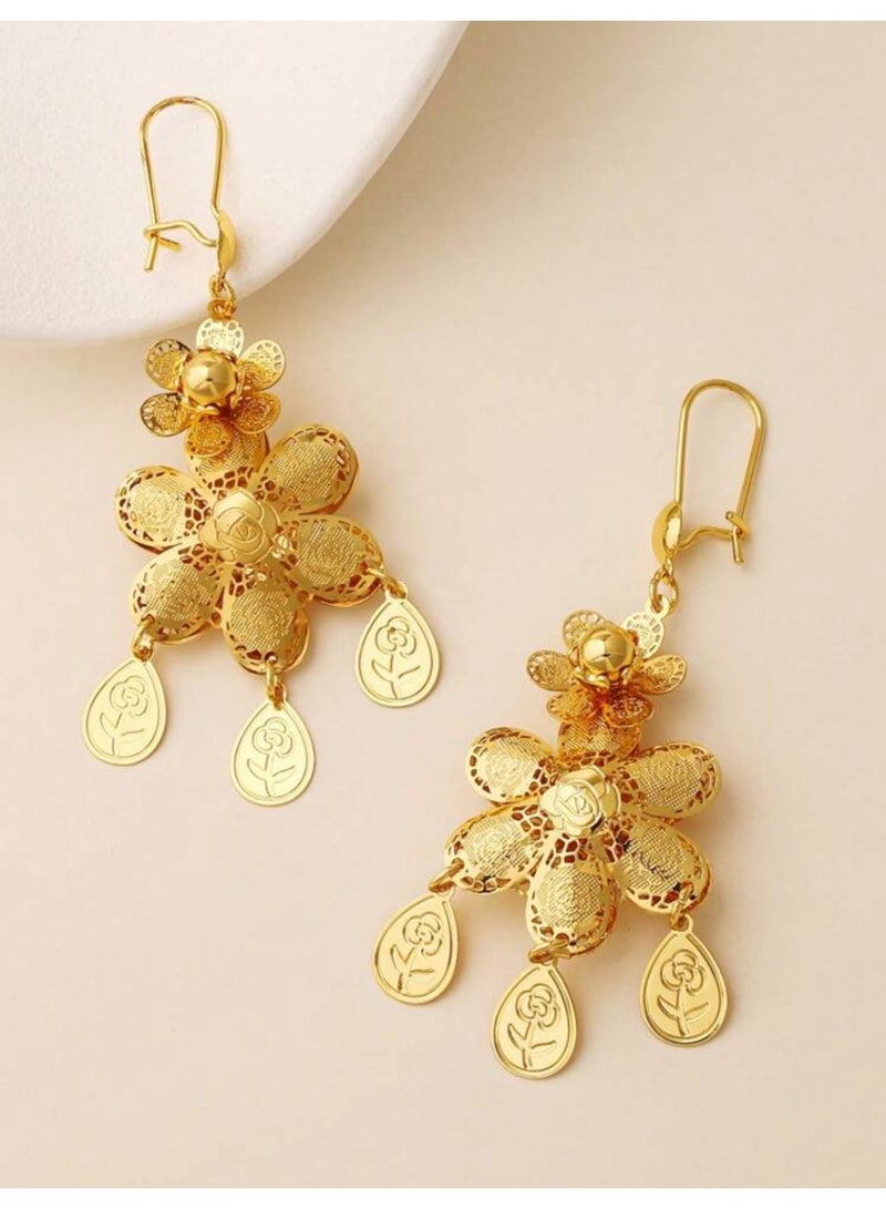 GOLDMAX Elegant 21k Gold Plated Earrings For Women - Image 2