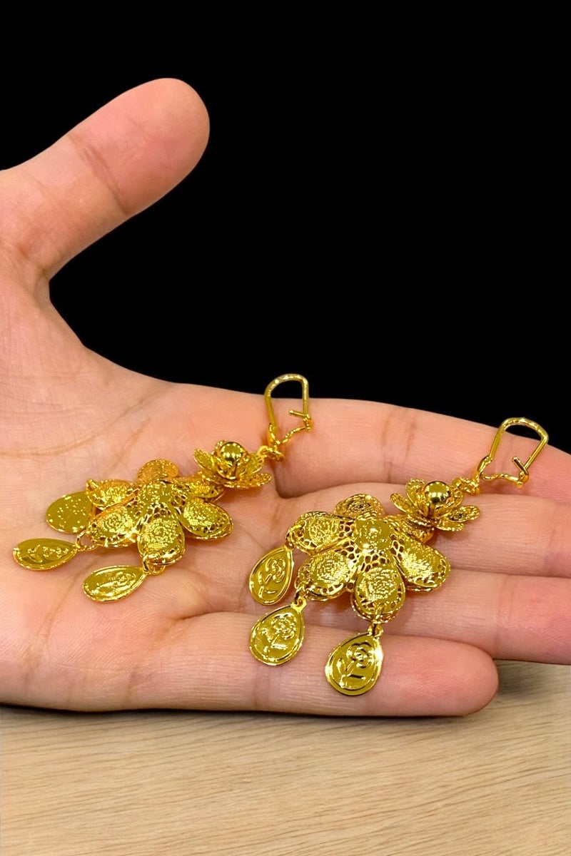 GOLDMAX Elegant 21k Gold Plated Earrings For Women - Image 3