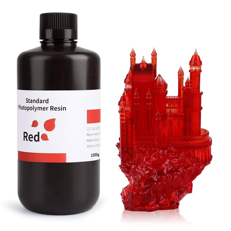 ELEGOO 3D Standard Resin LCD UV 405nm Cured, 3D Resin for LCD 3D Printer, Standard Resin Photopolymer with High Precision and Low Shrinkage, Resin 3d Printer (1000g Light Red) - Image 1