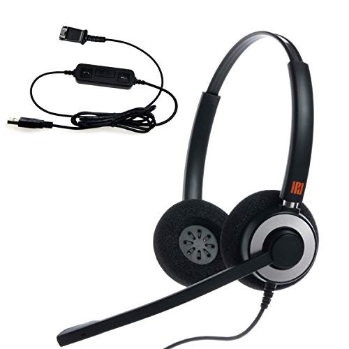 IPD IPH-165 USB Headset with Noise Cancelling Microphone for Office and Call cengter- Compatible with Skype, Microsoft Teams, Cisco Jabber, Avaya One-X and Other Soft Phones - Image 1