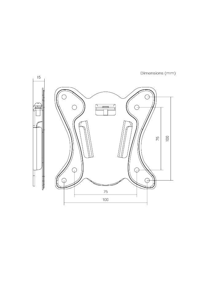 نيوستار حامل حائط للتلفزيون نيوستار KM20-11F فائق النحافة – تصميم ثابت منخفض البروفايل لشاشات LED/LCD من 13 إلى 27 بوصة، VESA 75x75/100x100، فولاذ متين يتحمّل حتى 25 كجم - Image 4