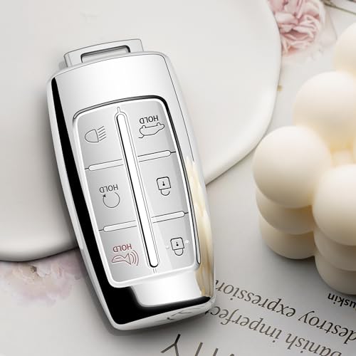Tengare for Genesis Key Fob Cover Transparent Car Key Case fits 6 Buttons and 8 Buttons - Image 3