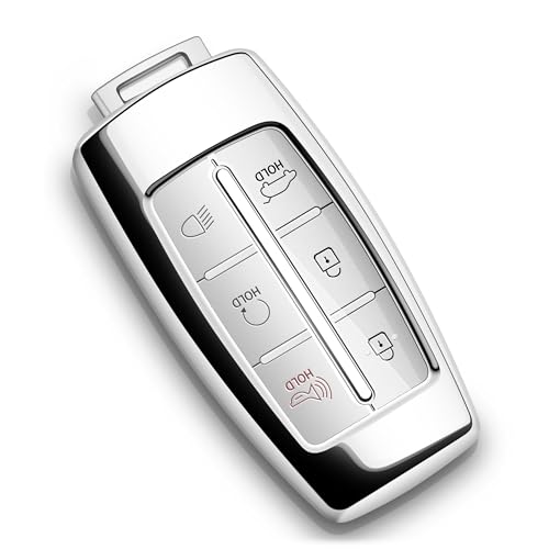 Tengare for Genesis Key Fob Cover Transparent Car Key Case fits 6 Buttons and 8 Buttons - Image 1