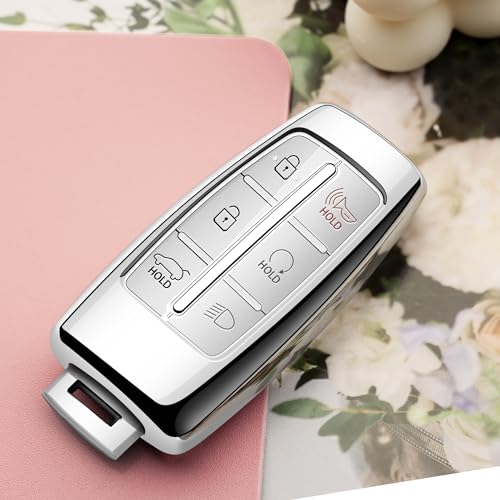 Tengare for Genesis Key Fob Cover Transparent Car Key Case fits 6 Buttons and 8 Buttons - Image 2