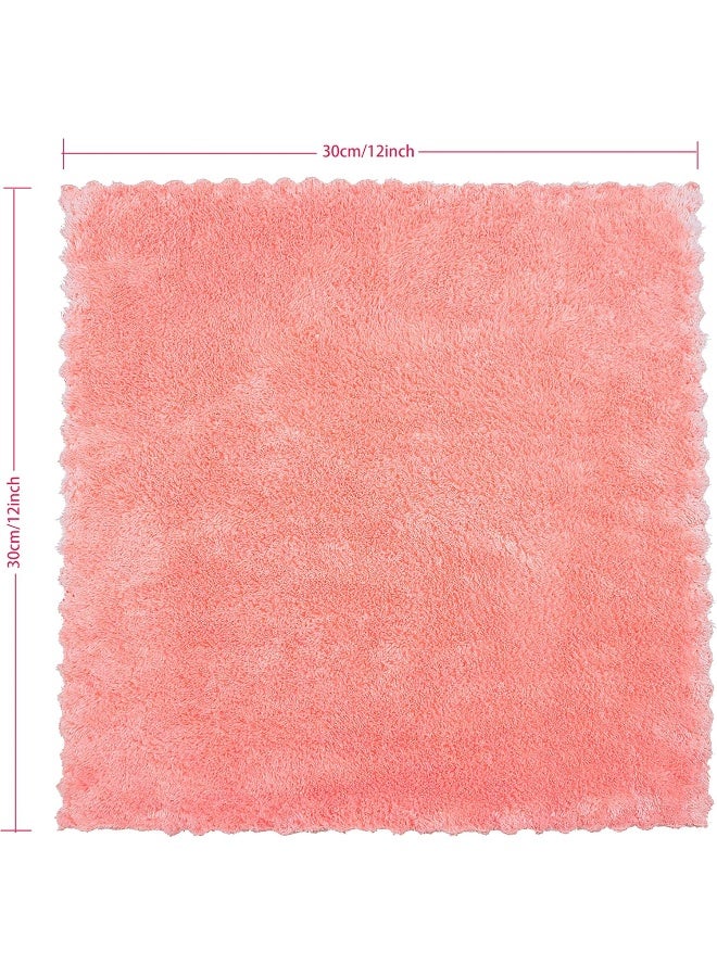 Kyapoo Baby Washcloths 12 Pack 12x12 Inches Microfiber Coral Fleece Extra Absorbent and Soft for Newborns, Infants and Toddlers-Pink - Image 2