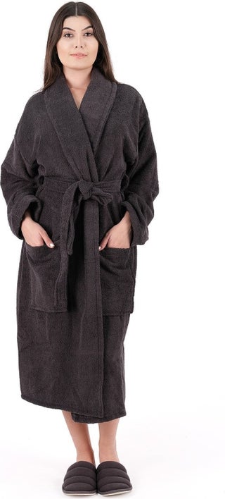 Soft Line Cotton Shawl Collar Anthracite Color (L- x l-2 x l-3 x l-4 x l) Large / King Size Bathrobe - pzsku/ZF29628BCCCD30A34894BZ/45/_/1740652535/7c4e9778-ed50-4b5e-9f30-9f1f9dda32ab