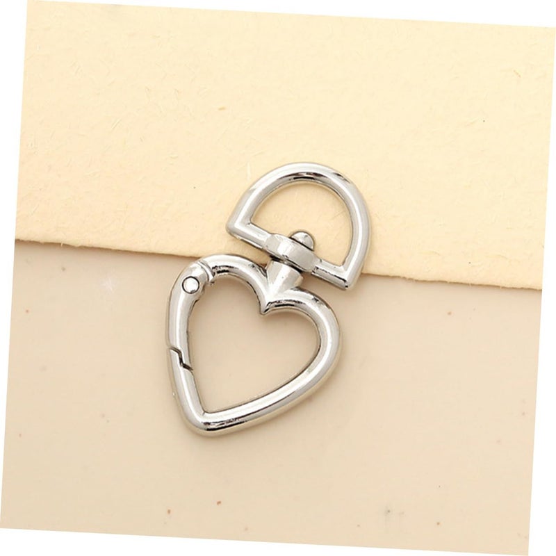 8 Heart Shaped Swivel Buckle Key Clips Golden Metal Key Rings For Keychains Crafts Spring Snap Key Holder Everyday Use Creative Projects - Image 5