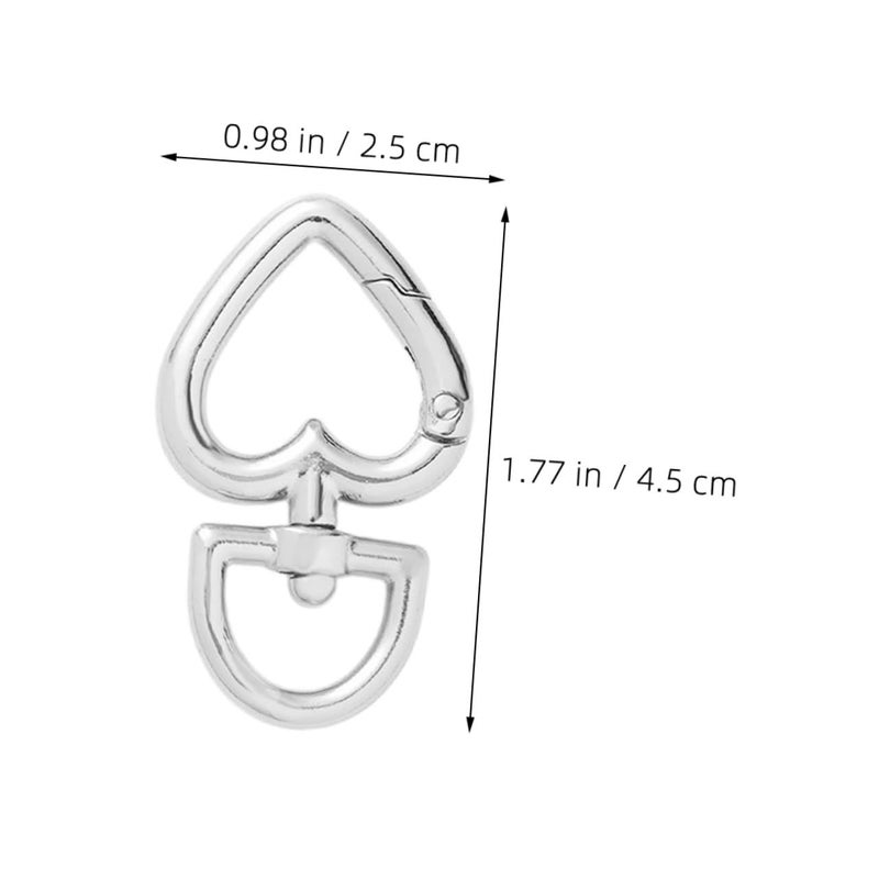 8 Heart Shaped Swivel Buckle Key Clips Golden Metal Key Rings For Keychains Crafts Spring Snap Key Holder Everyday Use Creative Projects - Image 3