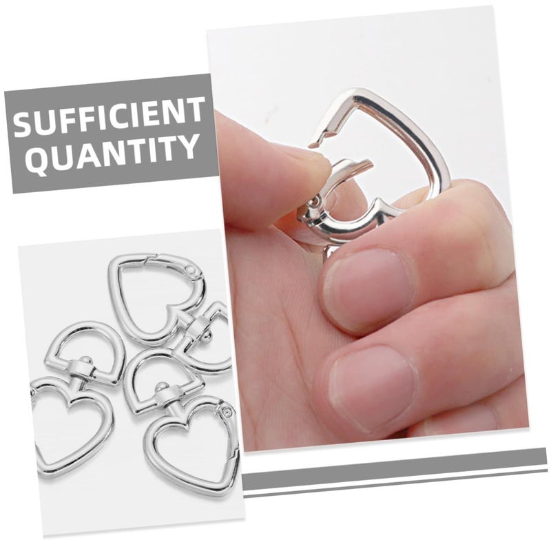 8 Heart Shaped Swivel Buckle Key Clips Golden Metal Key Rings For Keychains Crafts Spring Snap Key Holder Everyday Use Creative Projects - Image 4