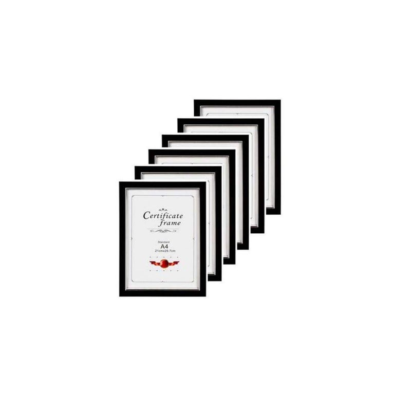 CDM A4 Size Wood Wall MDF Photo Frame (Black,6 Photos, Documents) - Image 1