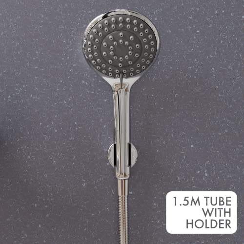 ZAP Skoda Full Brass Wall Mixer with Hand Shower | Chrome Plated Bathroom Fitting with Complete Screw Set | Durable & Stylish Bath Mixer Tap - Image 5
