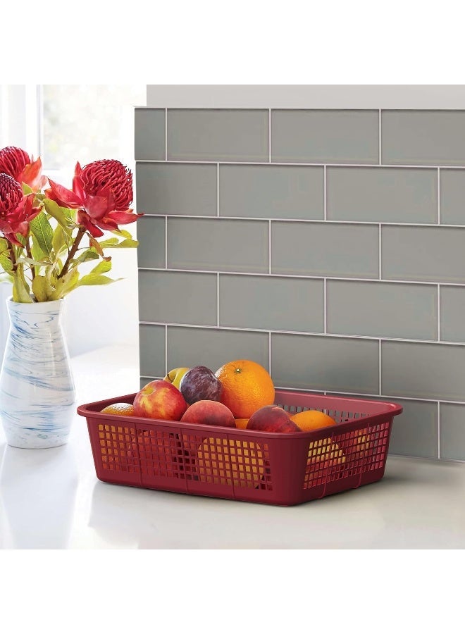 HOMESTAR Small Fruit Tray Storage Basket (Off White) - Image 2