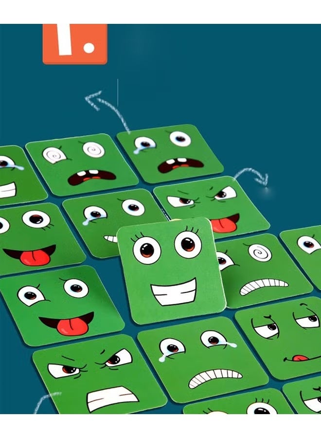 Expression Blocks Set with Clap Bell and 64 Cards, Wooden Expressions Matching Block Puzzles, Funny Emoji Building Cubes, Face Changing Magic Cube Game, Educational Montessori Toys, Perfect Gift for Kids - Image 4