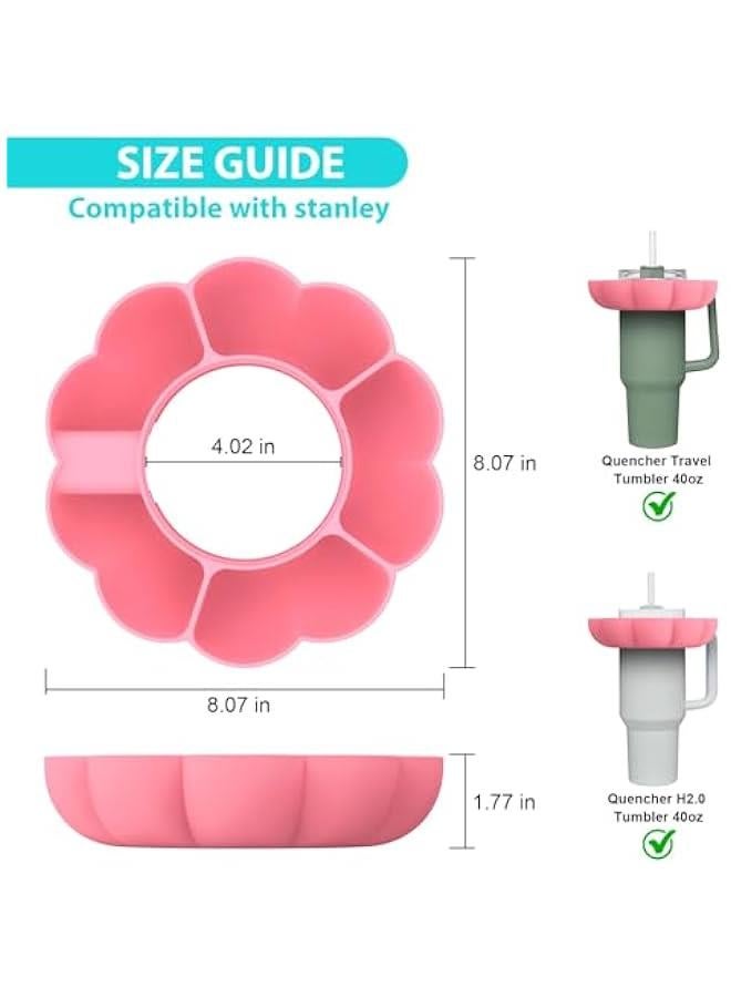 MOXO Snack Tray Bowl for Stanley 40oz Tumbler with Handle, Silic Reusable Snack Ring Holder Accessories for Stanley Cup  - Image 2