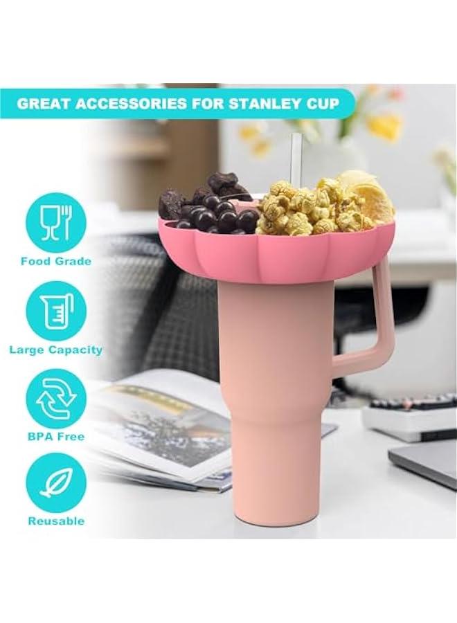 MOXO Snack Tray Bowl for Stanley 40oz Tumbler with Handle, Silic Reusable Snack Ring Holder Accessories for Stanley Cup  - Image 3