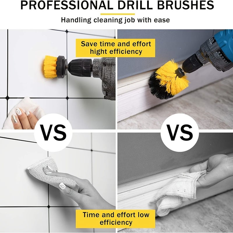3 Piece Drill Brush Set Electric Scrubbing Tool Kit for Grout Floors Bathtubs Showers Tiles and Kitchen Surfaces - Image 4