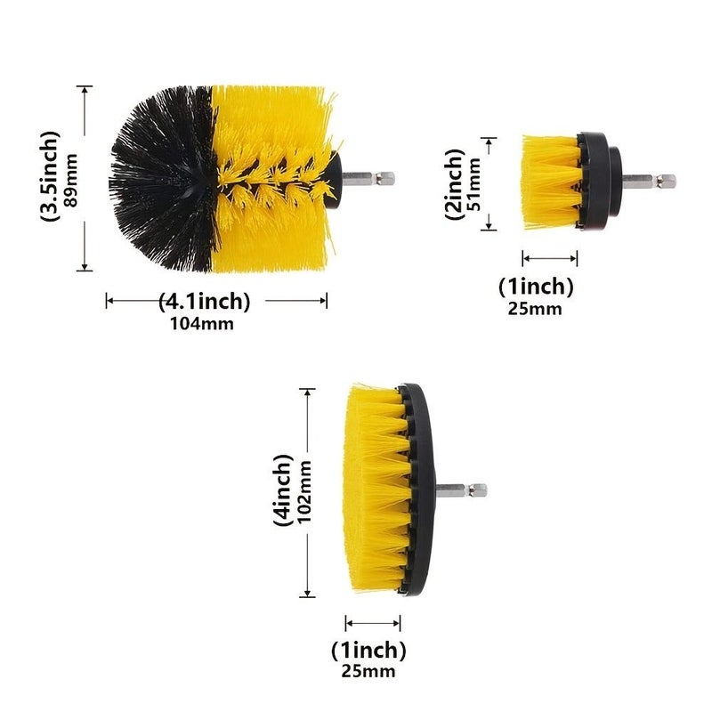 3 Piece Drill Brush Set Electric Scrubbing Tool Kit for Grout Floors Bathtubs Showers Tiles and Kitchen Surfaces - Image 2