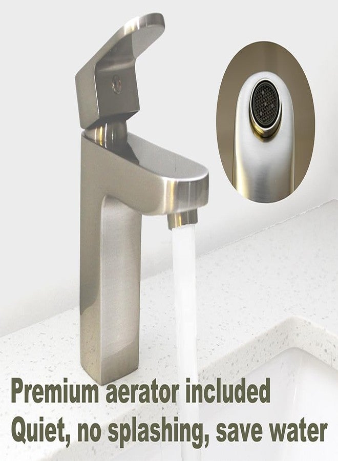 LANDER Modern Minimalist Faucet, Contemporary Single Handle Design, Brushed Nickle Finish for Bathroom Vanity and RV Sinks - Image 4