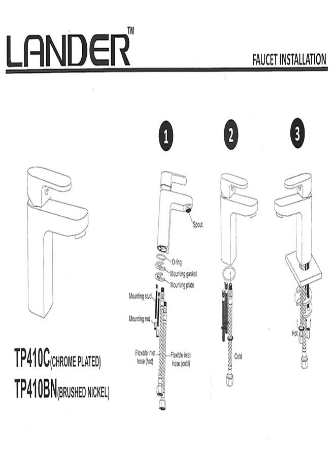 LANDER Modern Minimalist Faucet, Contemporary Single Handle Design, Brushed Nickle Finish for Bathroom Vanity and RV Sinks - Image 5
