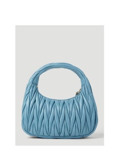 Miu Miu Wander quilted nappa leather hobo Crossbody Shoulder Bag Blue  - Image 3