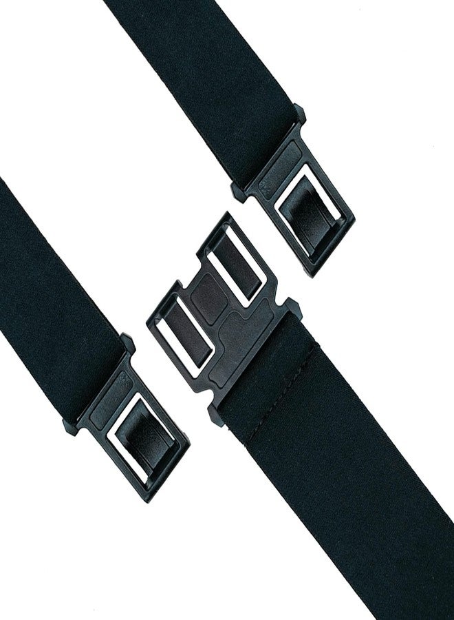 KUNN Men's 2 inch Perry Solid Suspender,Hook End Elastic Adjustable Suspenders for Belt, Black, Regular Length - Image 4