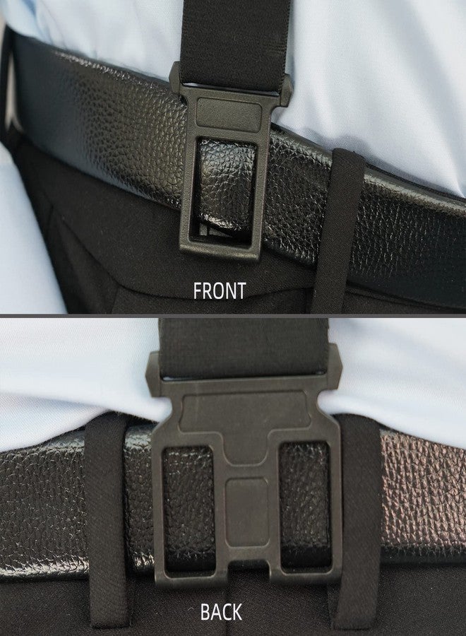 KUNN Men's 2 inch Perry Solid Suspender,Hook End Elastic Adjustable Suspenders for Belt, Black, Regular Length - Image 3