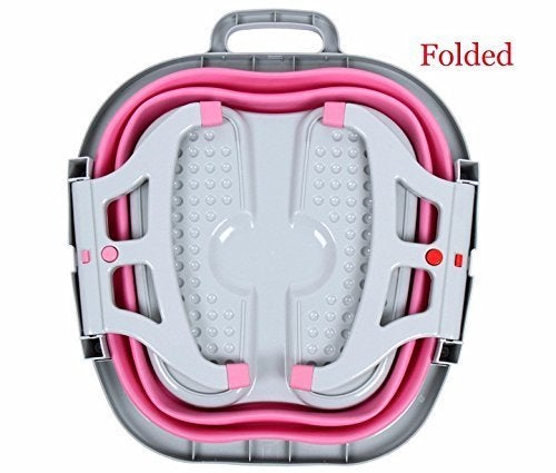 IKTU Folding Foot Massager Pedicure Spa Tub Collapsible Portable Manual Roller Massager for Blood Circulation (Assorted Colour) - Image 4