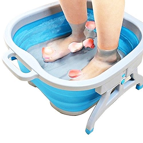IKTU Folding Foot Massager Pedicure Spa Tub Collapsible Portable Manual Roller Massager for Blood Circulation (Assorted Colour) - Image 3