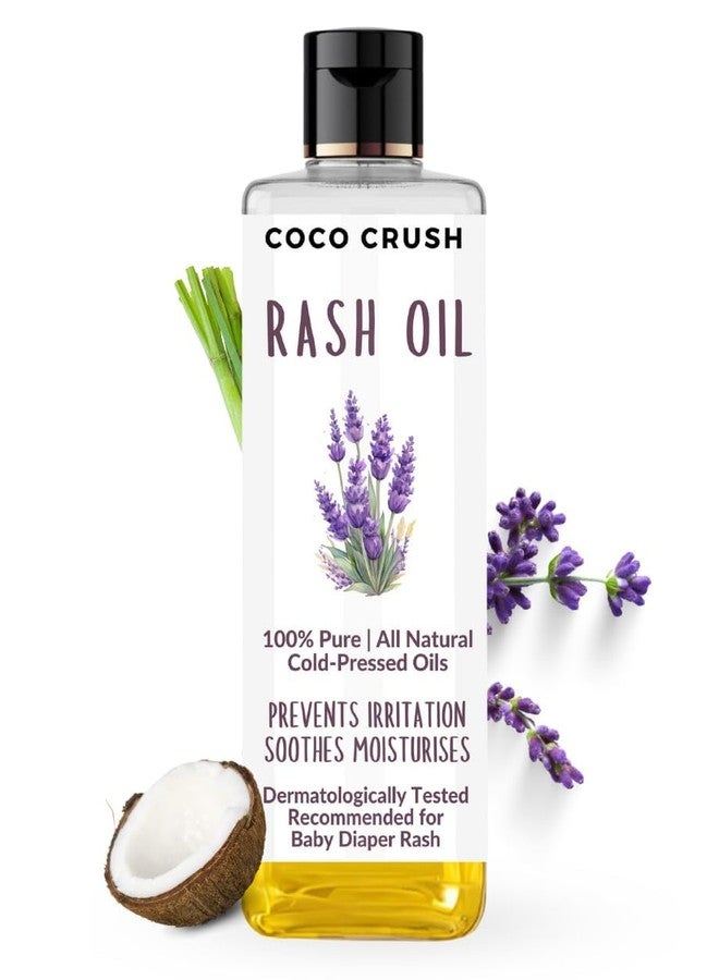 COCO CRUSH Baby Rash Relief Oil | Natural Diaper & Nappy Rash Solution | Soothes Redness, Irritation & Itching | 100% Pure Coconut, Lavender & Lemongrass Oils | Gentle & Safe for Babies (100ML) - Image 1