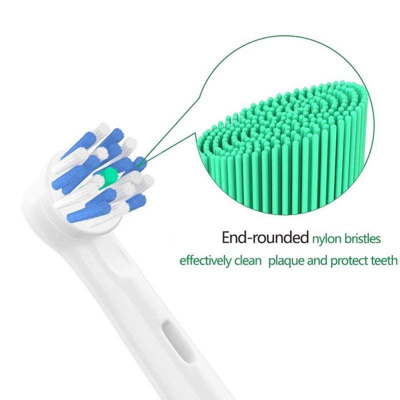 Replacement Brush Heads: Pack of 4/8/12, 16-Degree Angled Bristles for Deep Plaque Removal, Cross Action Brush Heads for Sensitive Gum Care, Compatible with Most Braun Oral-B Rechargeable & Battery El - Image 2