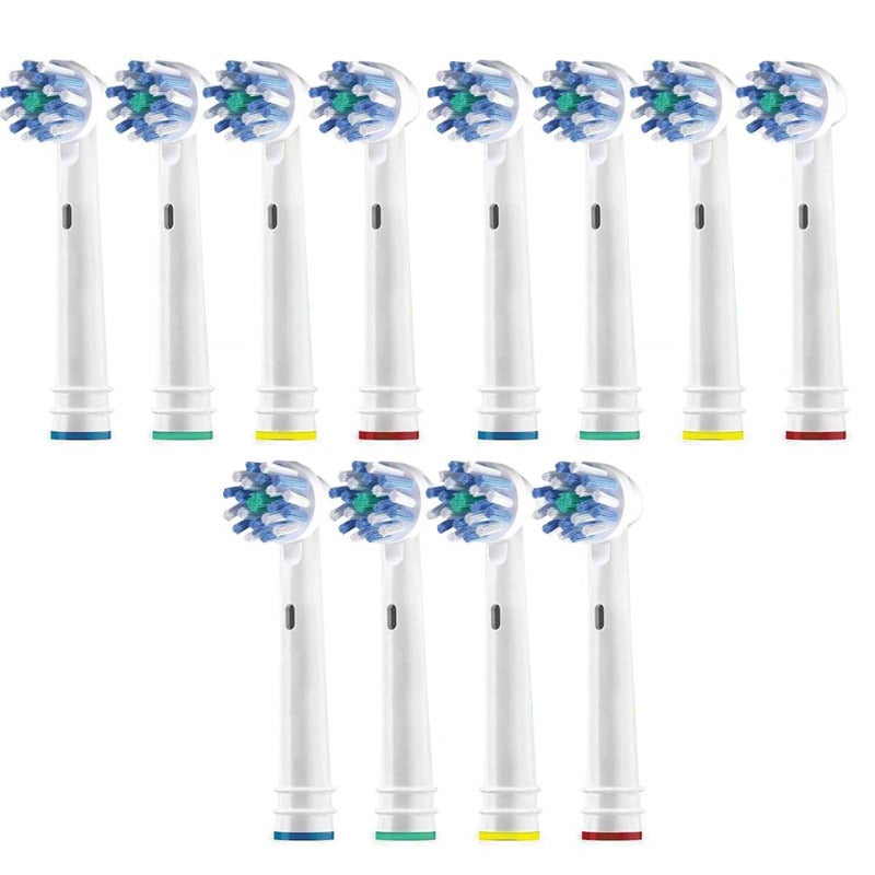 Replacement Brush Heads: Pack of 4/8/12, 16-Degree Angled Bristles for Deep Plaque Removal, Cross Action Brush Heads for Sensitive Gum Care, Compatible with Most Braun Oral-B Rechargeable & Battery El - Image 1
