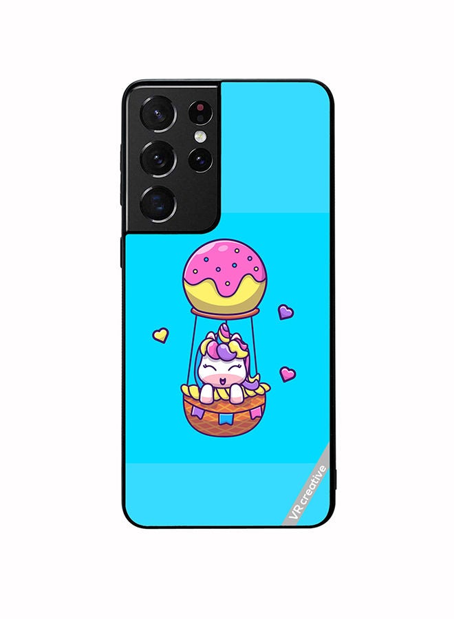 VR CREATIVE Protective Case Cover For Samsung Galaxy S21 Ultra 5G Flying Unicorn Design Multicolour - Image 1