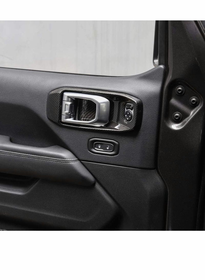 SYOSI Car Door Handle, Bowl Cover Decor, for Trim JL Accessories, for 2018-2020 Jeep Wrangler JL 4-Door (Carbon Fiber) - Image 4