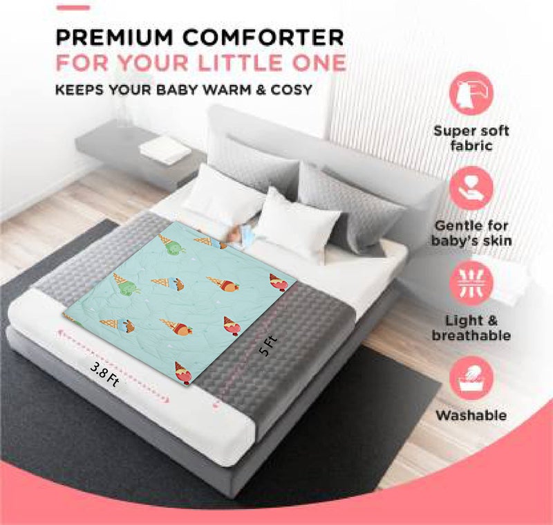 KEA Microfiber All Weather Printed Baby Comforter, 250 GSM|Size - 22X30 Inch|Kids Comforter - Image 5
