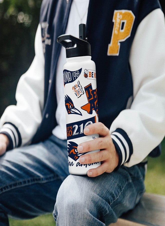 Logo Brands NCAA UTSA Roadrunners Native 34 oz Quencher Water Bottle -All-Over Campus & Local Icons Design, Double-Wall Insulated to Keep Drinks Cold for Hours, Leak-Proof Lid, Built-In Straw - Image 2