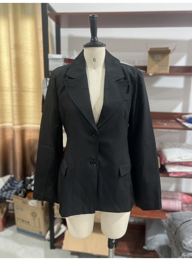 Women's Fashion, Popular In Stylish And Elegant For Work, Solid Color Single-breasted Blazer, Women's Formal Waist-cinching Suit