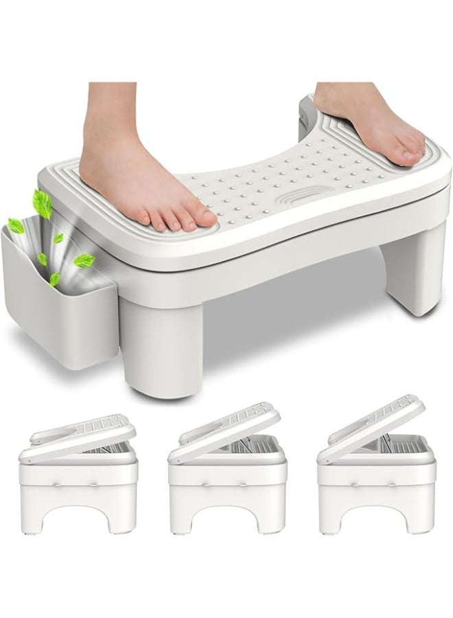 كيلا كرسي مرحاض للبالغين، قابل لتعديل الارتفاع، مناسب لوضع القرفصاء مع صندوق تخزين، درجة براز محمولة غير قابلة للانزلاق للحمام للبالغين، 6.7-11 بوصة - Image 1