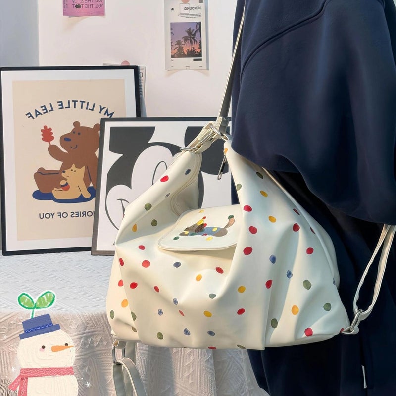 Backpack Colorful Shoulder Relaxation Capacity Dopamine Dopa Commuter Single Shoulder Women'S Point Satchel Large Capacity Small Crowdsourcing Round - Image 5