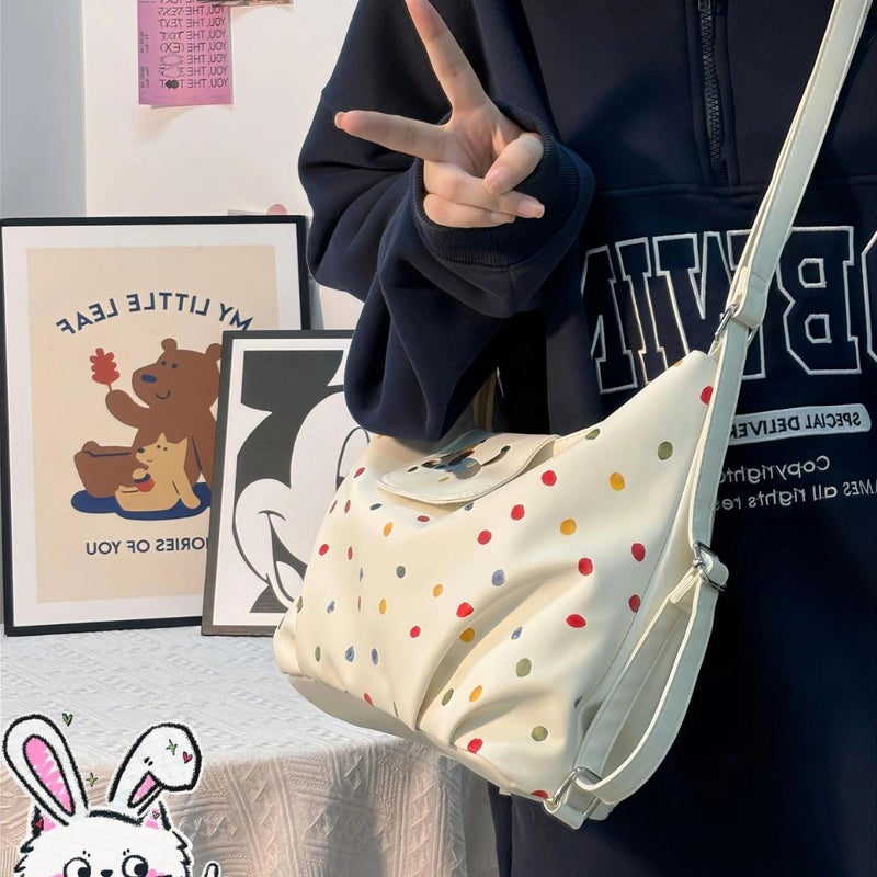 Backpack Colorful Shoulder Relaxation Capacity Dopamine Dopa Commuter Single Shoulder Women'S Point Satchel Large Capacity Small Crowdsourcing Round - Image 4