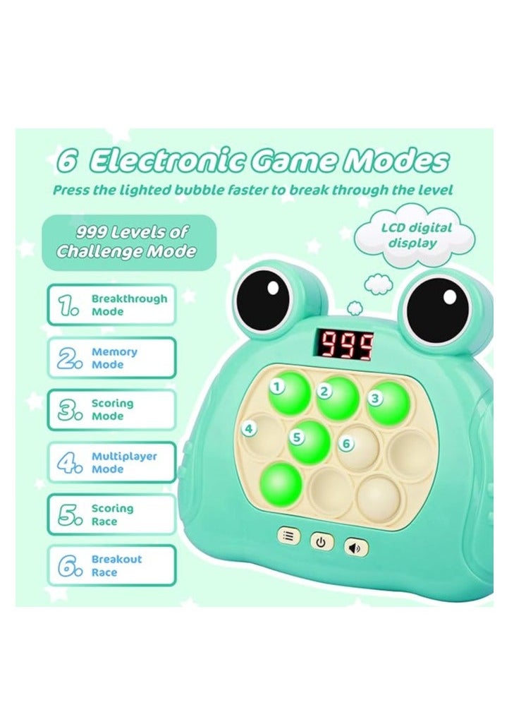 OUYoo - Fast Push Game Pop Fidget Toys for Kids, Fast Push Bubble Game, Handheld Puzzle Game with LED Screen, Perfect Party Gifts for 3-12 Year Old Girls Boys (Green) - Image 1
