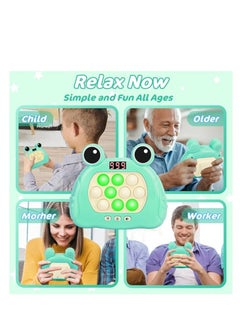 OUYoo Fast Push Game Pop Fidget Toys for Kids, Fast Push Bubble Game, Handheld Puzzle Game with LED Screen, Perfect Party Gifts for 3-12 Year Old Girls Boys (Green)  - Image 3
