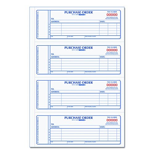 Rediform Purchase Order Book, Manifold Cover, Carbonless Duplicate Forms, 2.75" x 7", 400 Numbered Sets (1L176) - Image 1