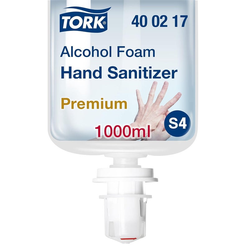 Tork Alcohol Foam Hand Sanitizer S4, 6 x 1L, 400217, 33.82 Fl Oz (Pack of 6) - Image 2